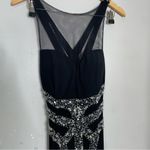 Rachel Allan Beaded Sequin Illusion‎ Prom Pageant Dress Black Size 10 Photo 3
