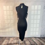 ASOS  NWT black mock neck side ties midi bodycon dress size 4 Photo 5