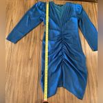 Beulah  blue Ruched v Neck 3/4 Sleeve bodycon knee mini cocktail Dress s Photo 4