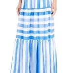 Vineyard Vines  Tiled Stripe Flowy Maxi Skirt Bimini Blue White S Small Photo 0