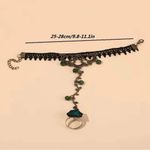 Flower Shape Elegant Bracelet Ring Inlaid Crystal Beads Vintage‎ Style Bracelet Black Photo 8