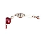 Vtg Glass Faux Purple Pearl Bracelet Sterling Silver Clasp Knotted Estate 7.5" Photo 3