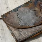 Jane Yoo Vintage Hand Painted Purse Brown Photo 14