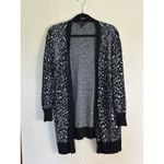 Lane Bryant Black Blue Open Front Cardigan Sweater Plus Size 18/20 Animal Print Photo 1