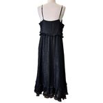 Madewell Black Dress Metallic Shimmer Ruffle Cami Sleeveless Ruffles 14 EUC Photo 7