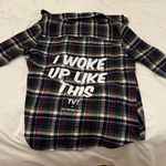 The Vintage Shop Trendy Vintage flannel ‘I woke up like this’ Photo 0