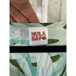 Hula Bay Women's Green Hawaiian Monstera Flowy Waterfall Bell Sleeves Blouse XL Photo 4