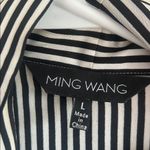 Ming Wang Sleeveless Striped Button Down Black White Blouse Size Large Photo 11