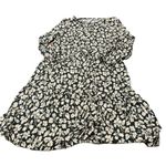 Old Navy Green and White  Long Sleeve Dress with Ruffles and a Floral Design Photo 1