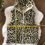 Reversible cheetah print hooded fleece vest Brown Size M Photo 9