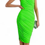 Norma Kamali Neon One-Shoulder Dress Sz XL brand new Photo 0