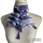 Target Juncture Purple Striped Scarf with Tassels Photo 0