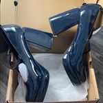 NWT Coutgo Women’s Navy Patented Leather Mary Jane Chunky Platform Size 8 Blue Photo 11