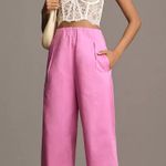 Maeve By Anthropologie Pull-On Curved Poplin Pink Trousers Sz XS Photo 0