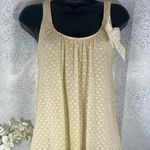 julie's closet Julie’s Closet Women’s Small Cream Sleeveless Tank Top Bow Accent Polka Dot Photo 8