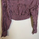 Free People Ophelia Corset Button Down Cropped Purple Stripe Size Small Grunge Photo 8