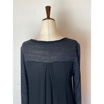 Everleigh Black And Gray Textured Knit Long Sleeve Twist Front Pullover Top S Photo 6