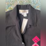 Vintage dead stock Lilly of California black button down bead blouse, size large Photo 3