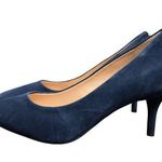 Cole Haan Women’s Sz 8 US | 38.5 EU Navy Blue Suede Go to Park Pump Heels 65mm Photo 0