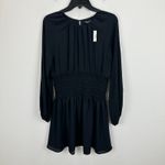 Madewell  Bubble Sleeve Smocked Mini Dress True Black Minimalist Medium NWT Photo 6