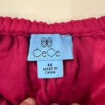 CeCe Off Shoulder Sheer Puff Sleeve Blouse Women's Medium Red Glam Renaissance Photo 4