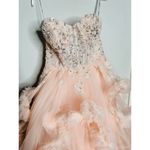 Mac Duggal Blush Pink Sheer Corset Hand Beaded Embroidered Ballroom Dress Size 8 Photo 8