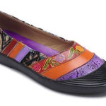 Soffia Purple & Orange Abstract Leather Flats A11 Red Size 6.5 Photo 0