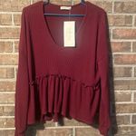 NWT boutique lightweight cotton top Red Size L Photo 0