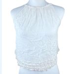 Topshop  White Crochet Trim High Neck Tank Crop Top Size 6 Photo 5