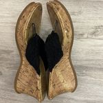 Arizona Jeans Arizona Jean Company Black Crochet Strap Cork Wedge Sandals Size 8 Photo 7