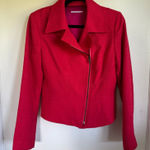 T Tahari  Womens Fuchsia Moto Jacket Blazer Full Zip Size 10 Tweed Boucle Photo 0