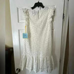 CeCe New with tags white lace mini dress with ruffles, size 2 Photo 2