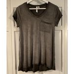 Cable & Gauge grey distressed vneck tshirt with pocket Small Photo 2