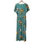 Baltic Born NEW  Birdie Maxi Long Dress Short Sleeve Eucalyptus Floral Large L Photo 4