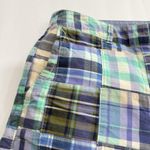 LL Bean Green Blue Plaid Madras PatchworkFavorite Fit Bermuda Shorts Size 10 Photo 5