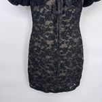 Privy  Milkmaid Dress Womens Medium Black Lace Whimsigoth Witchy Goth Photo 2