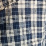 Garnet Hill  10 NAVY BLUE PLAID RUFFLE FRONT BUTTON DOWN BLOUSE TOP Photo 10