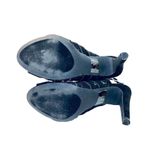 Cathy Jean  Strappy Black Heel Stiletto Shoe Velvety See-through‎ Open Toe sz 6 Photo 8