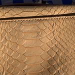 Loeffler Randall  Embossed Python Rider Tan Beige Leather Purse Photo 4