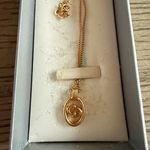 Christian Dior  Vintage Gold Tone Logo Pendant Necklace Adjustable Chain Photo 6