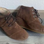 Toms Ankle Booties Suede Wedge Shoes Brown Shearling Lined 9 Photo 1