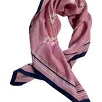 Rivateade Paris Pink Floral Square Scarf 26x26 Je Taime Print Lightweight Access Photo 0