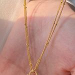 Green Emerald Necklace, Padlock Necklace, Layer Necklace Set Photo 3