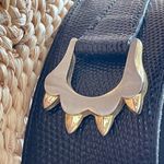 Bon Sour Bon Soir Made In France Belt Black with Large Silver and Gold Claw Buckle Large Photo 3