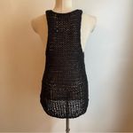 Vince Women's Hand Open Knit Crochet Tank Top Black Beach Minimalist Medium Photo 4