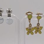 Vintage Mini Butterfly Drop Earrings and Stud Set Gold Photo 0