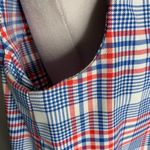 Vintage 60s Lady in Waiting Maternity Dress M/L Red Blue Plaid Sleeveless Zipper Size M Photo 3