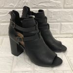 Parker & Sky Parker &‎ Sky Black Shoe Heels Open Toe Zipper Back Women's Size 8.5 Photo 0