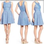 Vineyard Vines Cotton Linen Stripe Dress Blue White Sleeveless 8 nautical preppy Photo 1