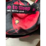 Love To Sleep Velour Black with Printed Hearts Sleepwear size Medium Photo 4